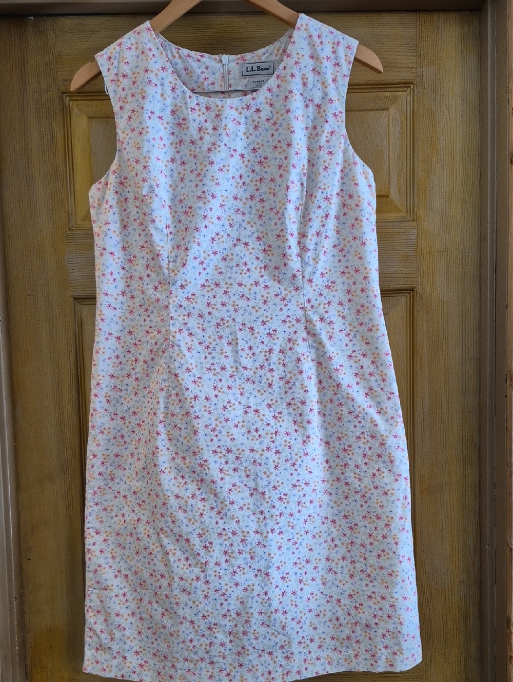 L. L. Bean Womens 8 Regular Floral Sheath Dress Back Zipper Closure Cottagecore